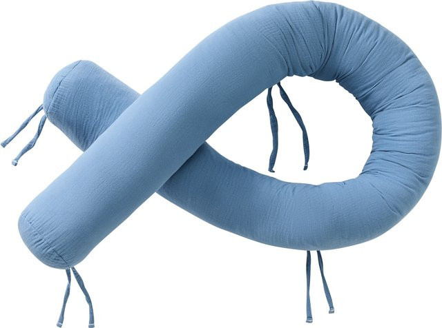Bornino Home Nestchenschlange aus Musselin in Blau, B/H: 180 x 14 cm - Bild 1