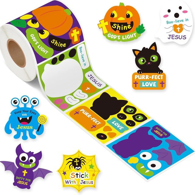 TYFYO Halloween Puzzle-Aufkleber, Bunt, 150 Stück/Rolle - Bild 1