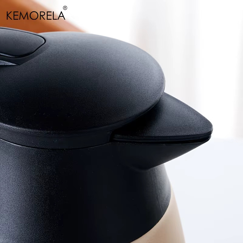 KEMORELA Thermoskanne aus Edelstahl in Silber mit 2 l Fassungsvermögen für Kaffee und Wasser - Bild 4