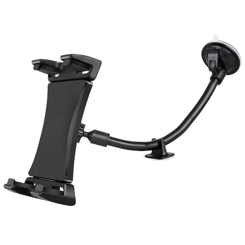 Homhu Universal Tablet Ständer mit langem Arm für die Windschutzscheibe, Handyhalterung für 4 bis 13,5 Zoll, Schwarz - Bild 2