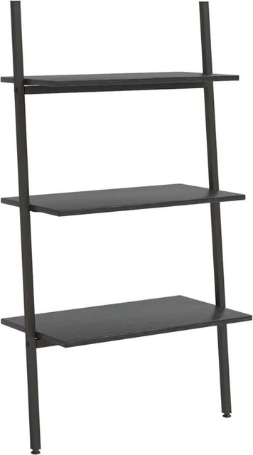 vidaXL Anlehnregal mit 3 Ablagen in Schwarz, modern und matt, B/T/H: 64 x 34 x 116 cm - Bild 1