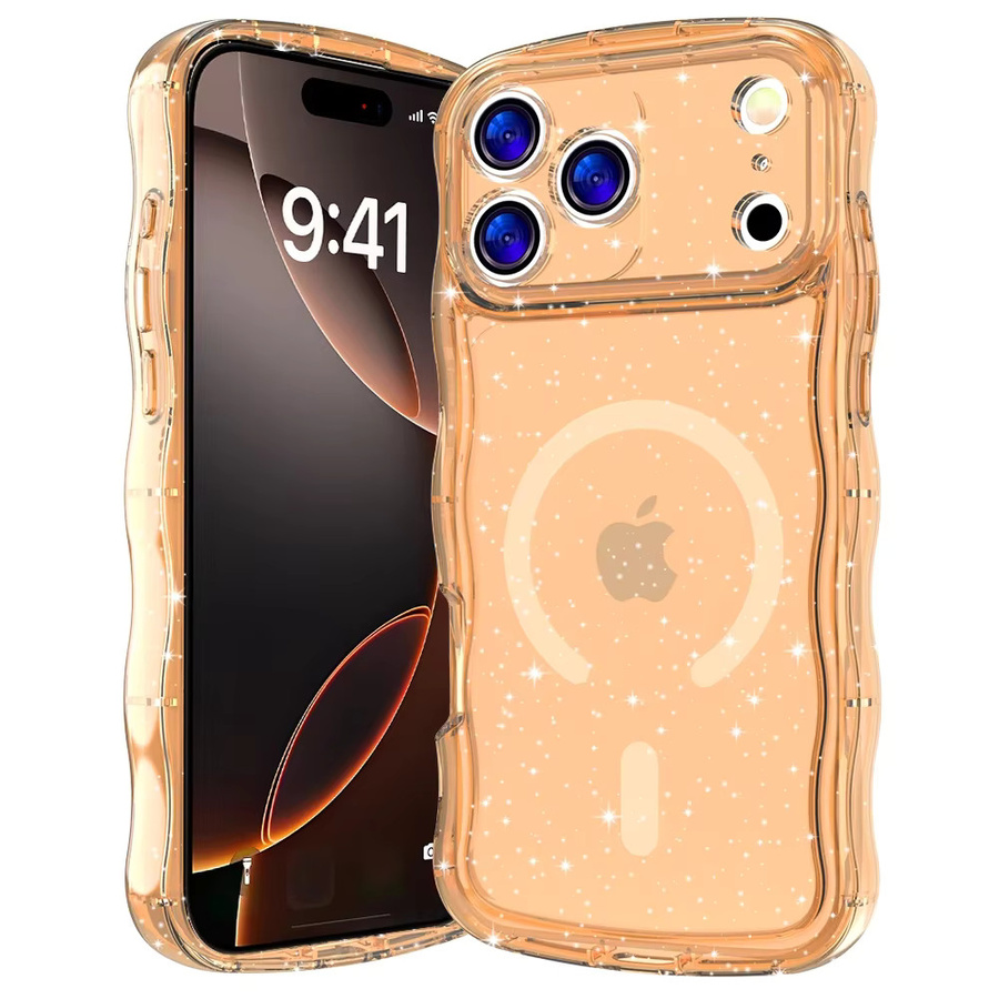 Bling Sparkling Rainbow Magnetic Wireless Charging AI Button Handyhülle für iPhone 17 16 15 Pro Max Plus in Multicolour - Bild 6