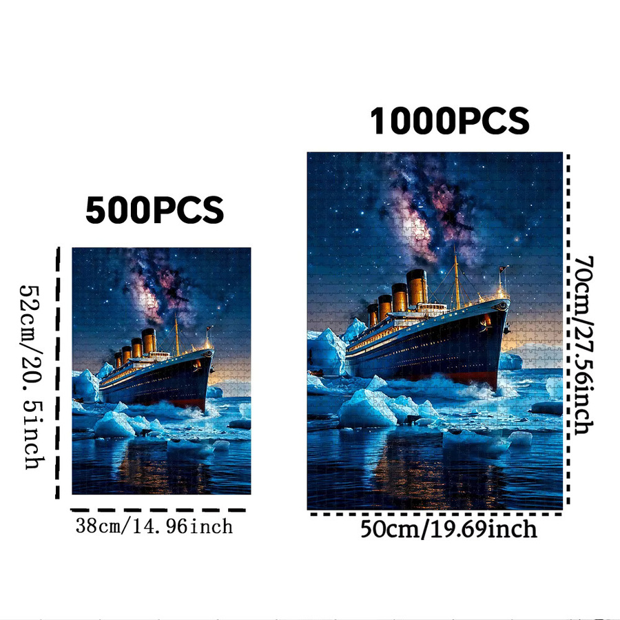 AZNM Titanic, Sternennacht, Eisberg und Ozean Papierpuzzle, bunt, Pappe / Karton - Bild 4