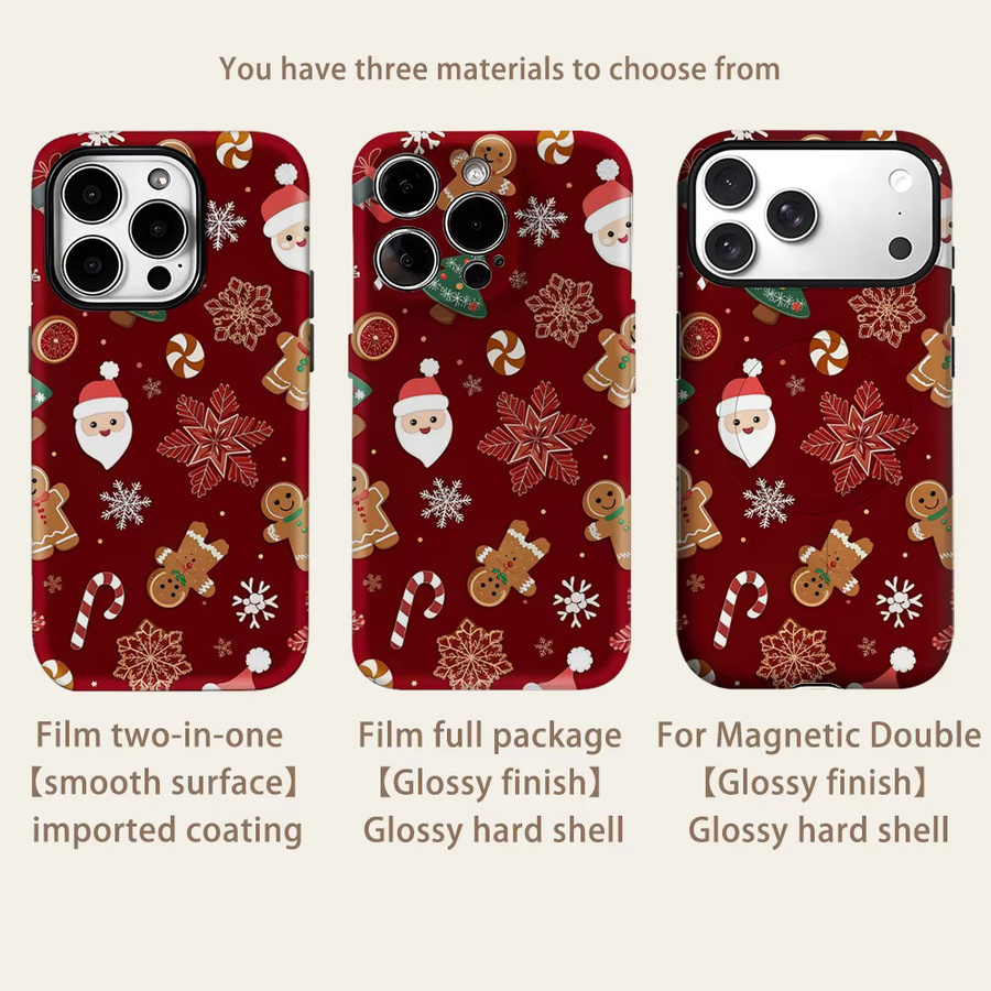 Apple iPhone Handyhülle Lebkuchen Weihnachten Magnetische robuste Doppel-Schicht-Hülle für iPhone 17 16 15 14 Pro Max Plus - Bild 2