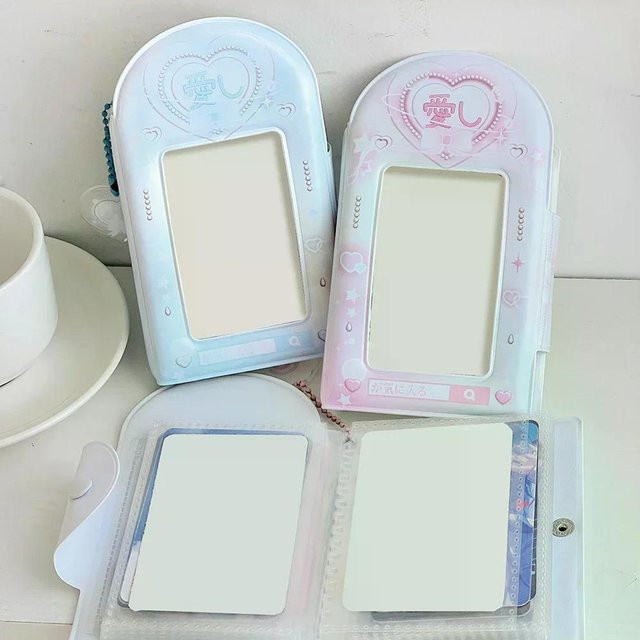 INS Hohl-Fotoalbum für Idol-Karten in Pink mit 32 Fächern für 3 Zoll Fotokarten - Bild 1