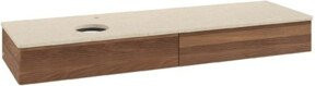 V&B Waschtischunterschrank Antao mit Frontstruktur, Wandhängend, Farbe Weiß, B: 160 cm, T: 50 cm - Bild 1