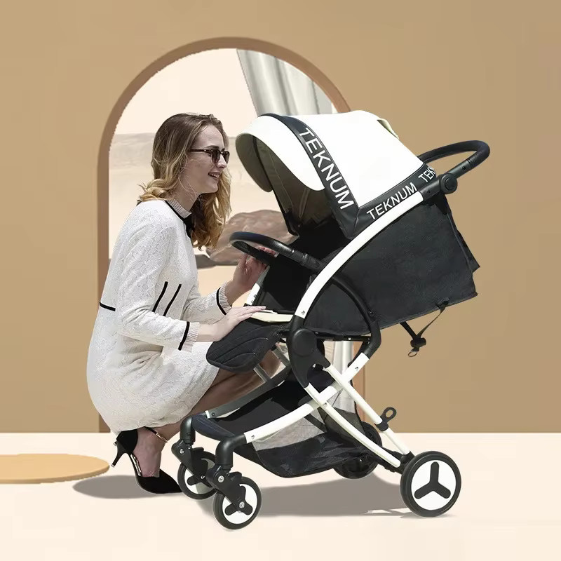 Multifunktionaler High-View Reise-Kinderwagen von Warm house in Pink mit verstellbarem Griff - Bild 2