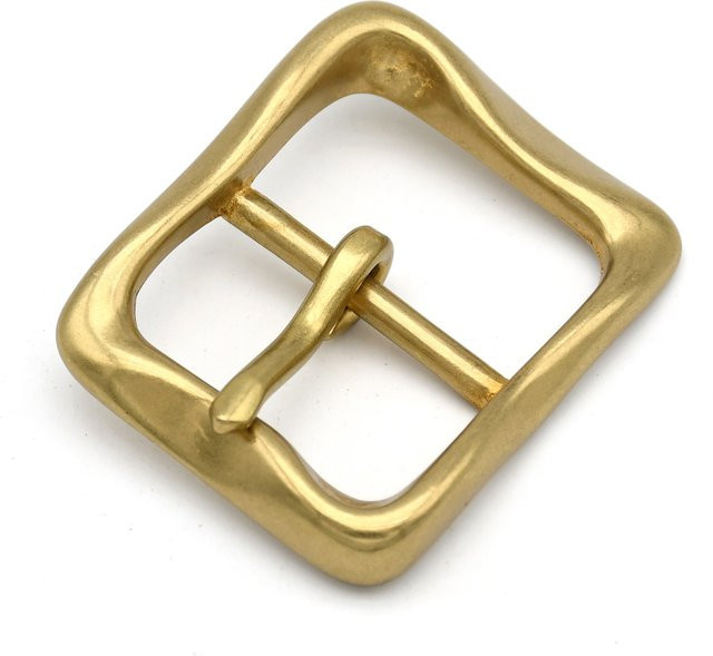 CLOXY Messing-Gürtelschnalle für Herren in Gold, 40 mm Breite, Dreifach-Gleitschnalle als DIY-Zubehör - Bild 1