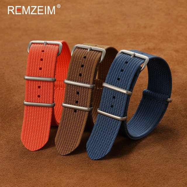 REMZEIM Uhrenarmband Nylon, Unisex, 18 mm, 20 mm, 22 mm - Bild 1