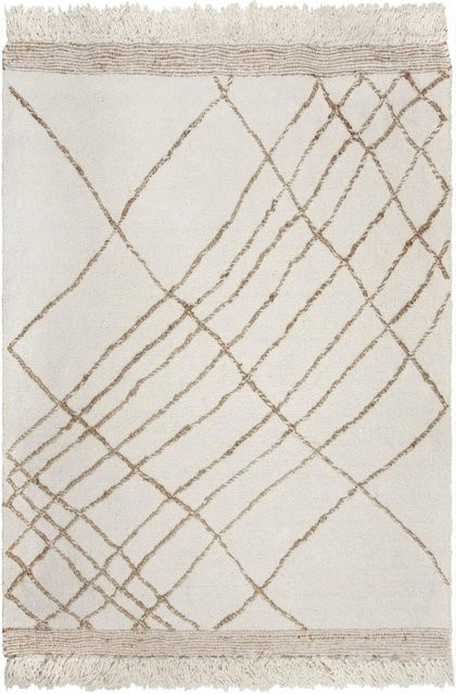 Flair Rugs Kurzflorteppich Astera in Beige-Natur mit High-Low-Effekt und Fransen, B/T: 160 x 230 cm - Bild 1