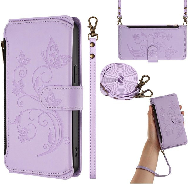 Leder Klapphülle für Xiaomi Poco X8 Pro Max X7 X6 X5 X4 X3 Neo GT NFC 5G mit Kartenfach und Portemonnaie in Violett - Bild 1