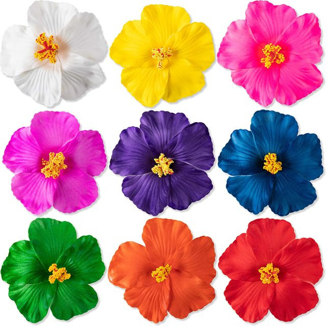 joy-enlife Haarspangen Hibiskusblüten, 9 Stück, Damen - Bild 1