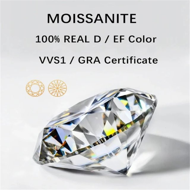 ALCADEN Anhänger, Diamant-Moissanit-Stein, Weiß, Unisex - Bild 1