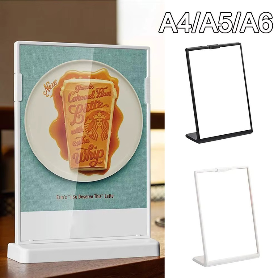 Transparentes Acryl Menü Display und Tischkartenhalter für A4, A5 oder A6 als Desktop Ornament - Bild 2
