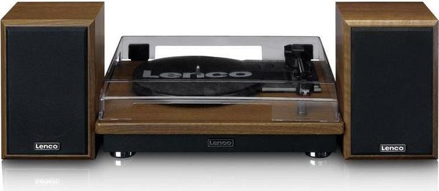 Lenco LS-100WD Bluetooth Plattenspieler mit Riemenantrieb in Schwarz und Braun - Bild 2