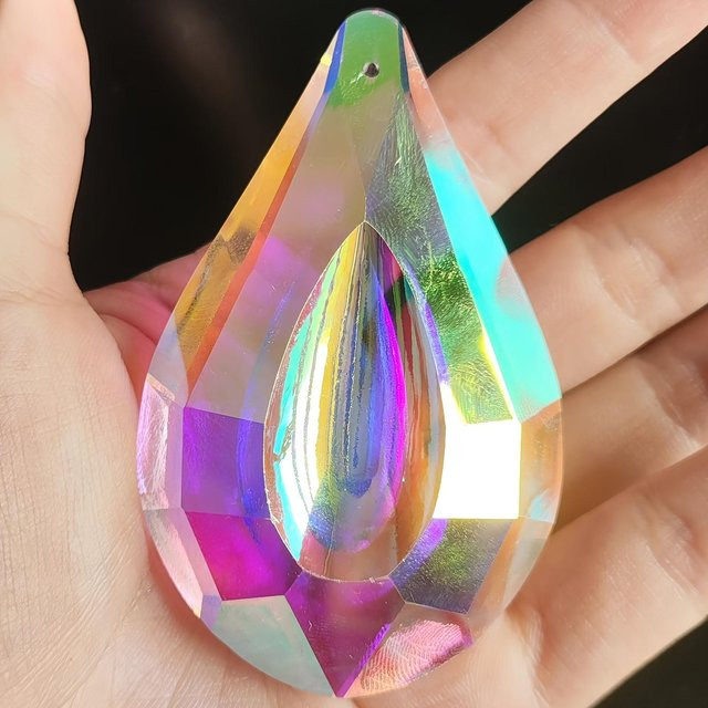 LChome Kristallprisma Sonnenfänger aus Glas in Brown und Multicolour als hängender Lichtreflektor mit geometrischem Design - Bild 1