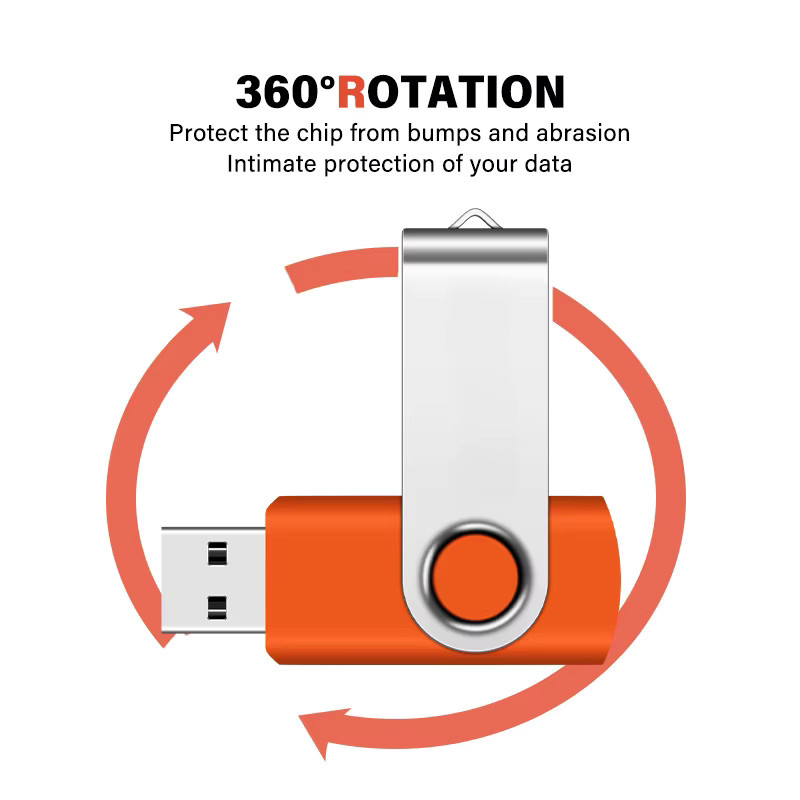 JASTER Mini-Stick USB 2.0 Flash-Laufwerk mit Schlüsselanhänger und Drehfunktion, lila - Bild 1