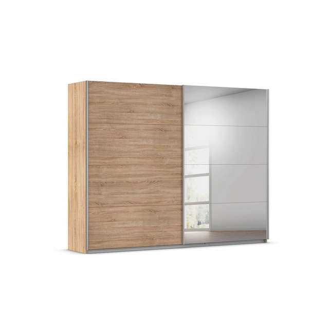 RAUCH Quadra Schwebetürenschrank mit Spiegelelementen in Eiche, B/T/H: 271 x 62 x 210 cm - Bild 1