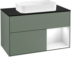 V&B Finion Waschtischunterschrank mit Abdeckplatte in Weiß lackiert, B: 100 cm, T: 50,1 cm - Bild 1