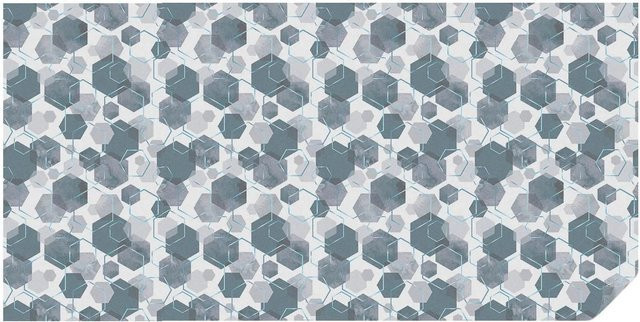 Tulup Buntglasfolie Geometrische Sechsecke in Marine und Multicolour als Sichtschutzfolie für Fenster, Breite: 100 cm, Länge: 200 cm - Bild 1