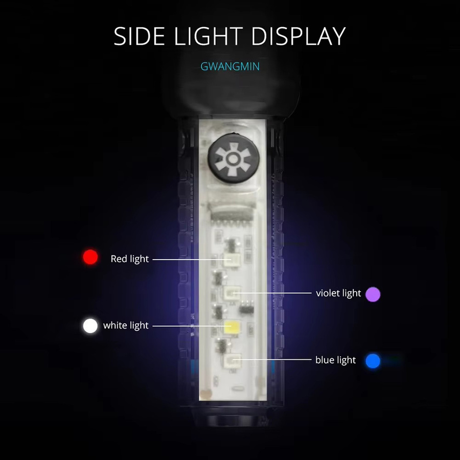 Xhp50 LED Taschenlampe Silber, 800lm, wiederaufladbar via Typ-C USB, 500mAh, IPX4 wasserdicht mit 6 Modi - Bild 4