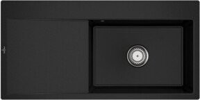 Villeroy & Boch Spüle Subway Style 60 Flat bündig in Schwarz aus Keramik mit Ablaufgarnitur und Handbrause - Bild 1
