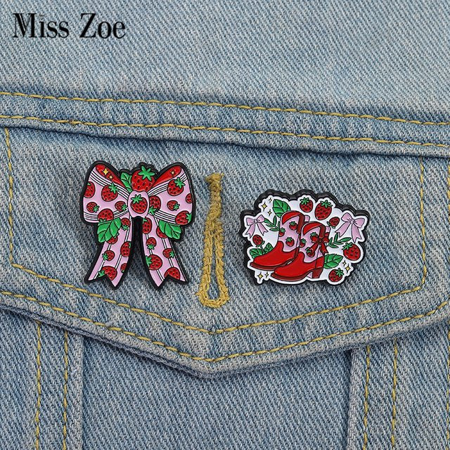 Miss Zoe Brosche Erdbeerschleife, Emaille, Rot, Bunt - Bild 1