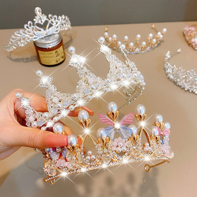 PCWFKEF Tiara Krone, Schmetterling, Mehrfarbig, Damen, Mädchen - Bild 1