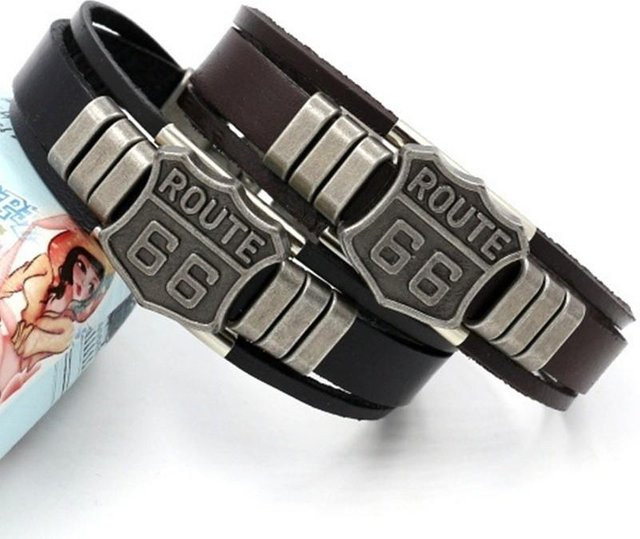 Lucky Star Jewelry Armband, Leder, Schwarz, Zirkonia, Herren - Bild 1