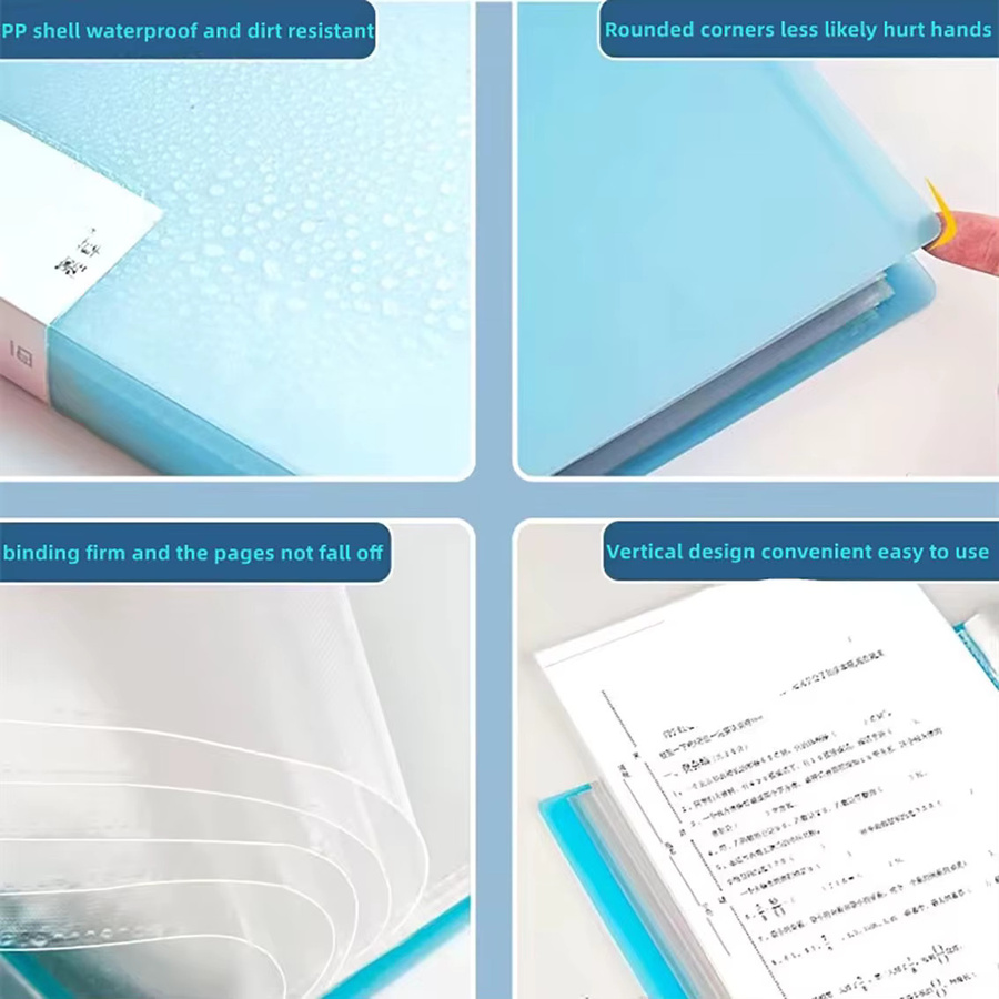 A4 Datenbuch Einsteckordner mit 60 Taschen in Grün und Transparent - Bild 2