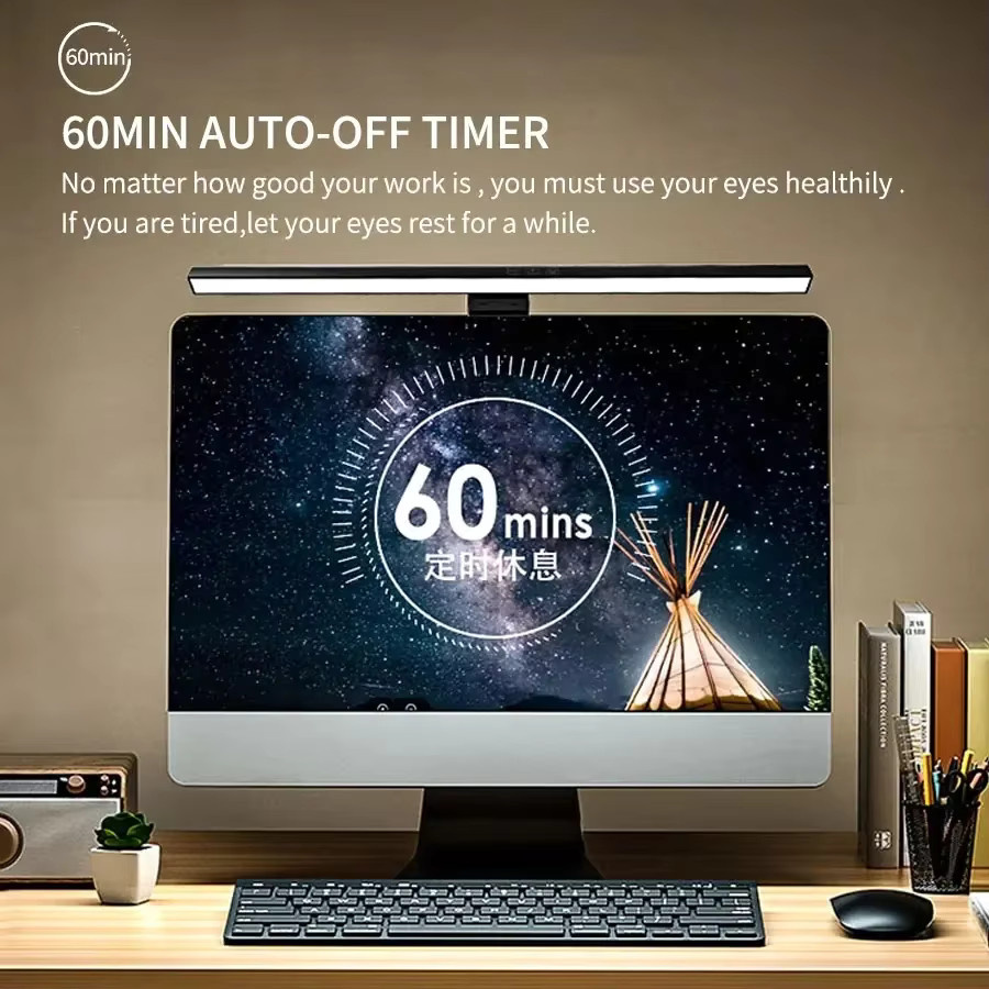 GGBEE LED-Monitorleuchte in Schwarz mit stufenloser Dimmung und Touch-Bedienung - Bild 4
