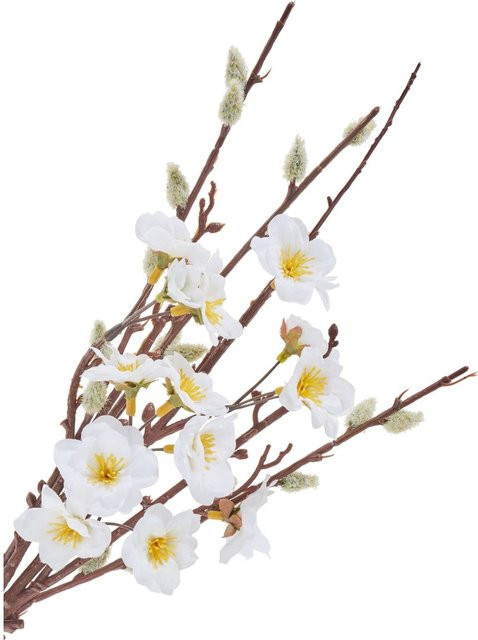 Kunstblume Pfirsichblüten-Weidenkätzchenbund in Weiß und Multi aus Kunststoff mit einer Höhe von 43,0 cm - Bild 2