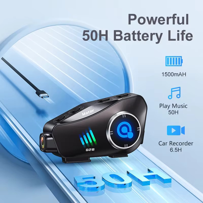Kebedumei Motorrad Helm Headset mit 1080P Video Dashcam, Wifi Kamera Recorder DVR, drahtlose Freisprechen Funktion und HD Wasserdichte Kopfhörer in Schwarz - Bild 5