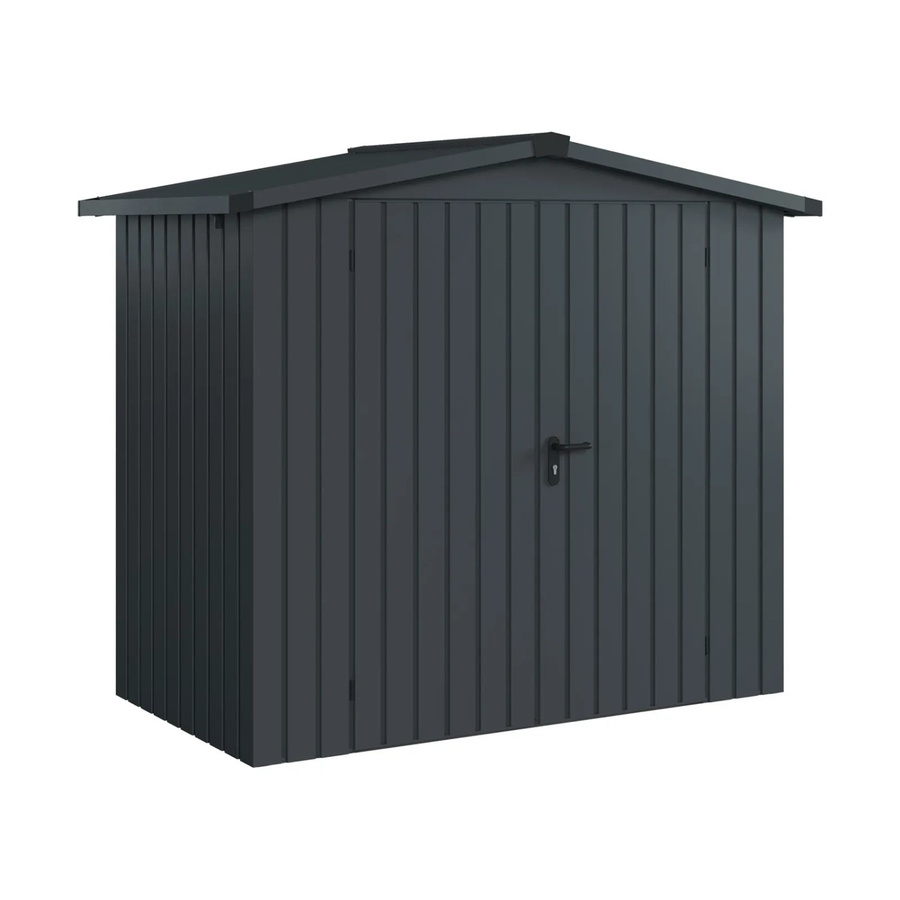 Hörmann EcoStar Gerätehaus Euroline Satteldach 2-flg Anthrazitgrau B: 237 cm, H: 134 cm - Bild 2