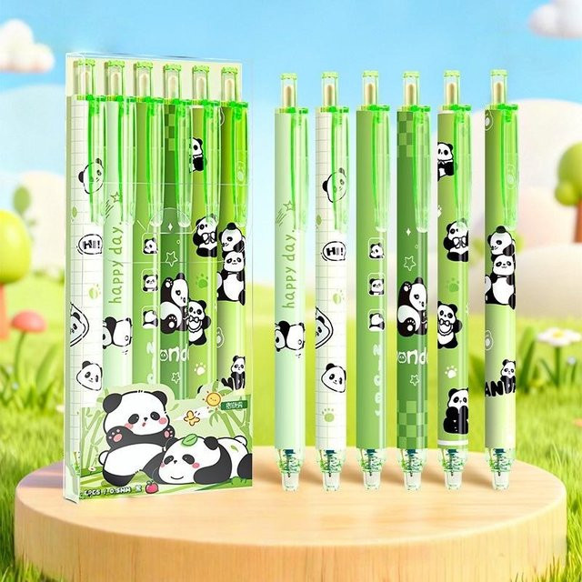 6-teiliges Capybara Gelstift-Set von Binchi Outdoor Product mit braunem Capybara-Muster, 0,5 mm Stiftstärke, Kawaii Schreibwaren für Schule und Büro - Bild 1