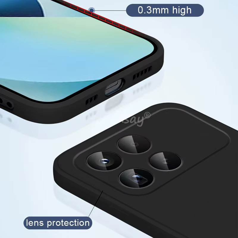 Xiaomi POCO F8 Pro Hülle aus Flüssigsilikon in Schwarz mit Anti-Drop-Schutz - Bild 2