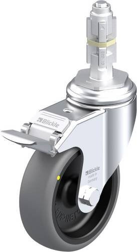 Blickle Lenkrolle LKRA-TPA 101G-11-FI-ELS-E13 mit Feststeller, Rad-Durchmesser: 100 mm, Tragfähigkeit: 70 kg, Farbe: Grau/Schwarz/Silber - Bild 1