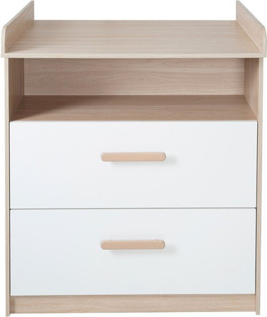 Roba Wickelkommode Cabane in Eiche und Weiss mit abnehmbarem Wickelaufsatz, B/T/H: 88,0 x 75,0 x 97,5 cm