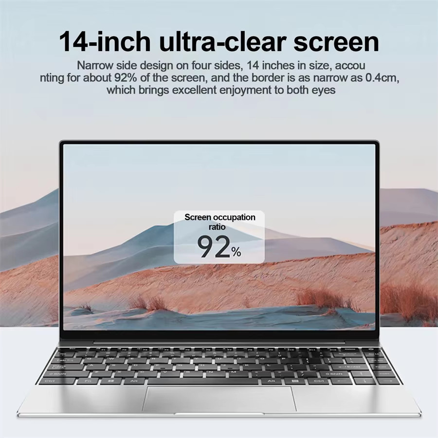 FUCHU Ultra-Slim Laptop 14,1 Zoll in Silber mit 16GB RAM, 500GB SSD und Windows 11 Pro, Intel Core i9-10980HK Notebook für Gaming, Büro und Studium - Bild 6