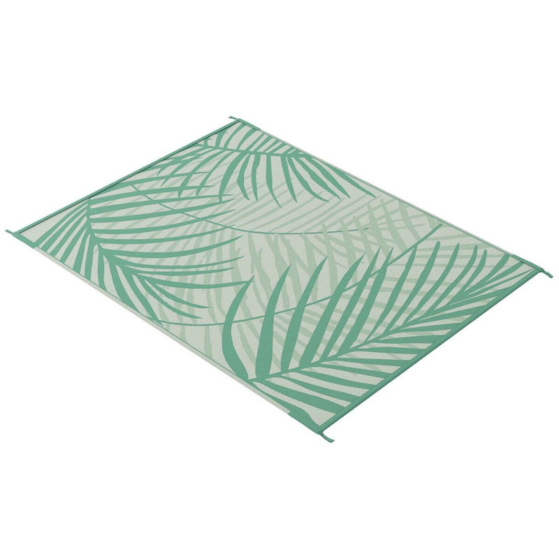 Outsunny Outdoor-Teppich mit Blumenmuster in Grün und Beige, wendbar und wasserabweisend, B/L: 274 x 365 cm - Bild 2