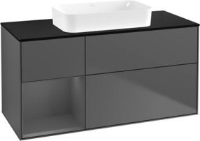 V&B Waschtischunterschrank Finion mit Regal links, Farbe Anthrazit, B/T/H: 120 x 60 cm - Bild 1