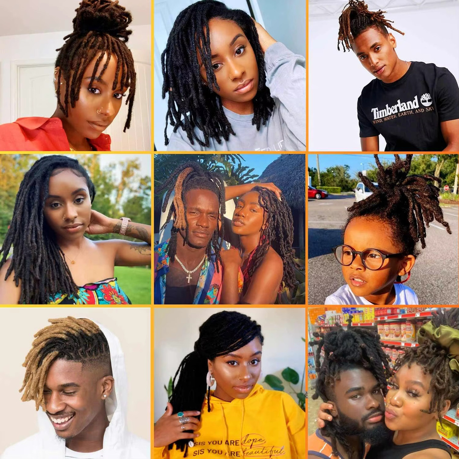 SISTER HAIR Loc-Dreadlock-Verlängerung, 100 % Echthaar, 8–14 Zoll, 50 Stränge, Unisex - Bild 6
