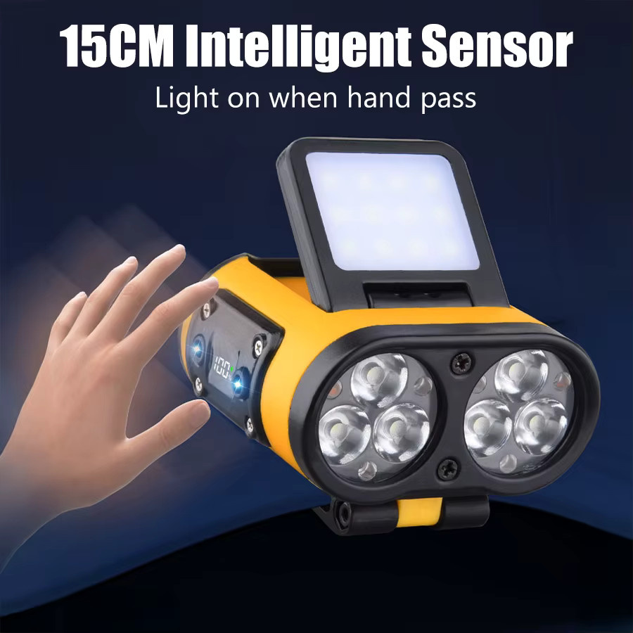 XIWANGFIRE LED-Stirnlampe mit Bewegungssensor, wiederaufladbare COB-Taschenlampe mit USB-C und Clip-Funktion für Outdoor, Camping und Sport - Bild 4