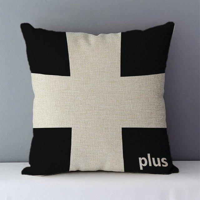 YOUNMLEY Kissenbezug Schwarz Geometrisch Bedruckt aus Polyester, B/B/H: 45 x 45 x 0 cm - Bild 1