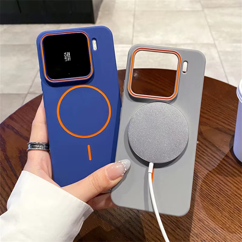 Luxuriöse matte MagSafe-kompatible magnetische Handyhülle für Xiaomi 15, 14 und 17 Pro Max in Schwarz mit Stoßfestem Kamera-Schutz und kabellosem Laden - Bild 2