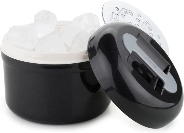 Ich-Zapfe Eiswürfelbehälter mit Deckel und perforiertem Einsatz, Schwarz, 2,5 l - Bild 1