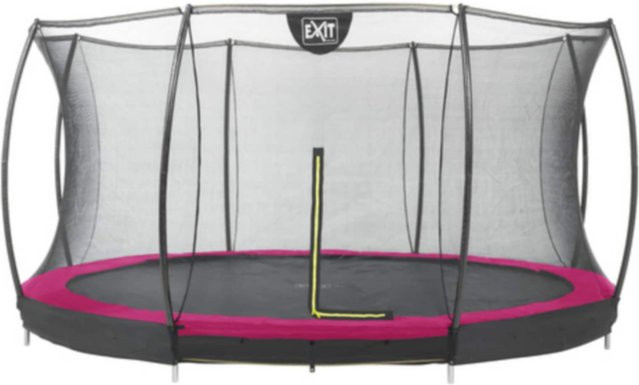 EXIT Silhouette Bodentrampolin Ground 366 in Rosa mit Sicherheitsnetz - Bild 3