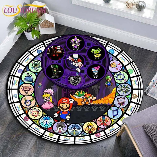 Runder Teppich Mario Bros von new Yunheng mit Kinder-Motiv, Mehrfarbig, Durchmesser: 120 cm - Bild 1