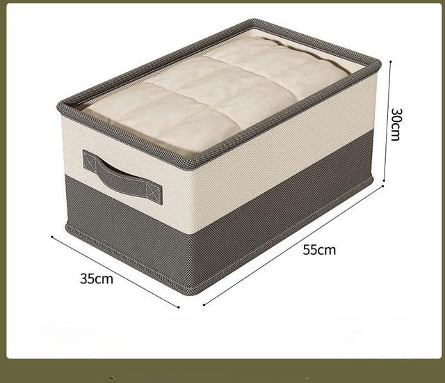 Warm Magpie Home Aufbewahrungsbox aus Vliesstoff in Beige, Extra-large, B/T/H: 50 x 30 x 23 cm - Bild 1