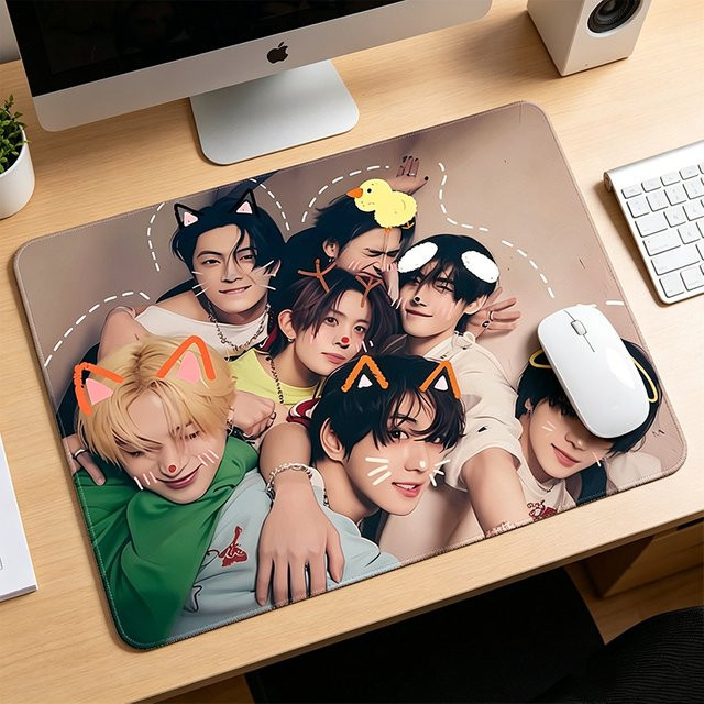 ENHYPEN Kpop Mauspad Multicolor, rutschfeste Schreibtischunterlage für Büro und Desktop, B: 22 cm, H: 18 cm - Bild 1